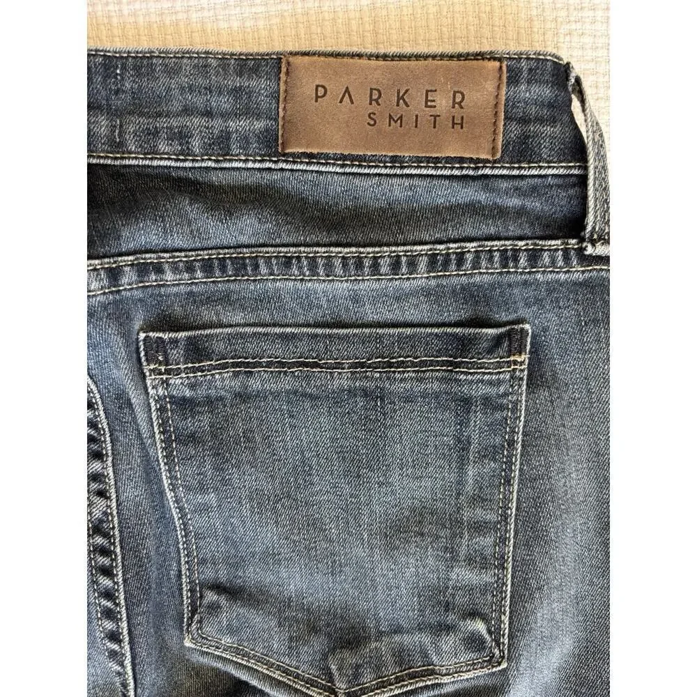 Parker Smith Jeans Women 25 Dark Wash Raw Hem Cropped Straight Leg Preppy Staple